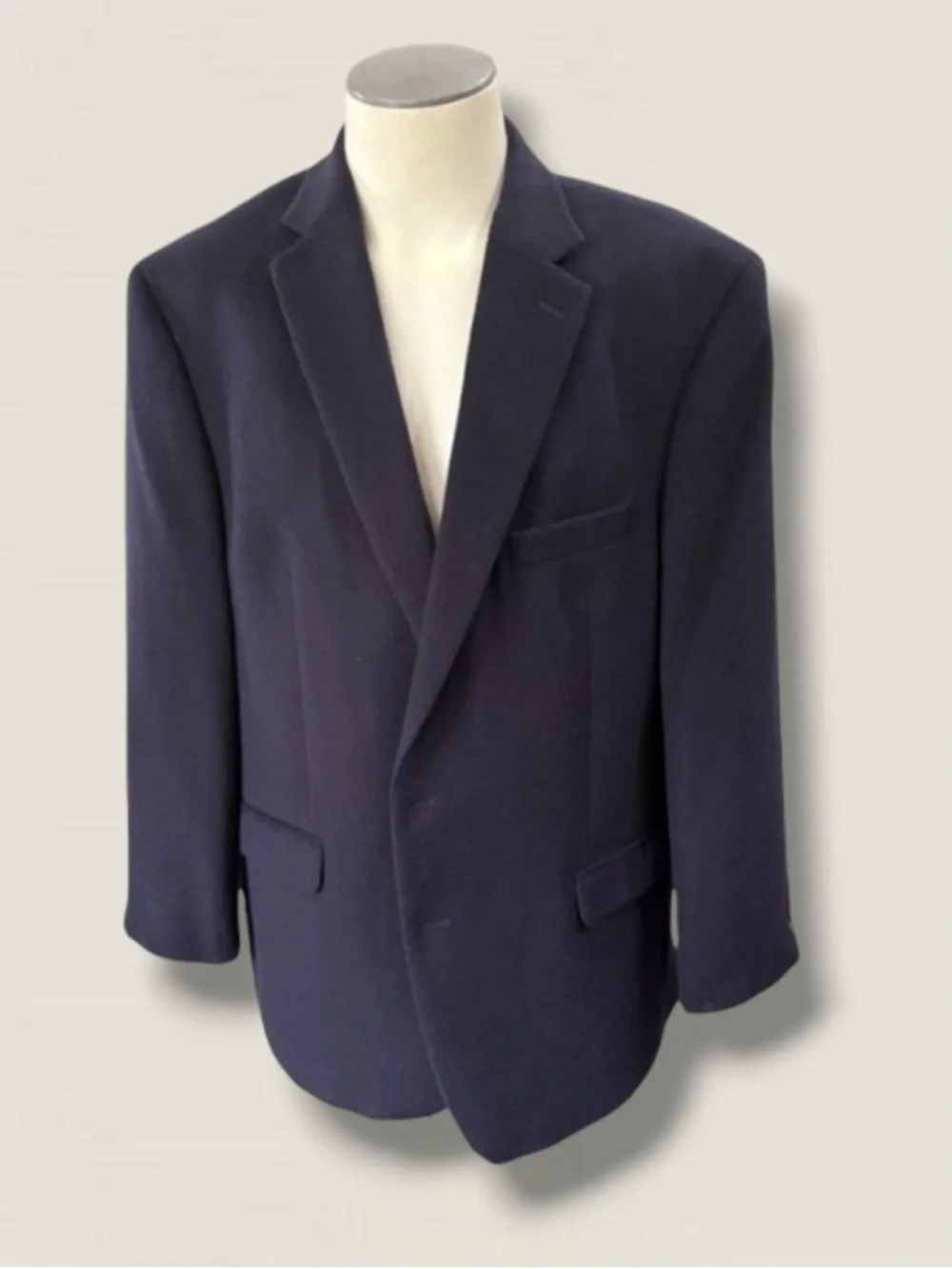 RALPH LAUREN 100% Camel Hair 2 button Classic Blue Sport Coat Size 48R